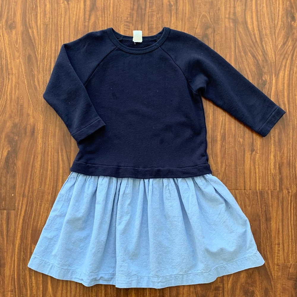 Crewcuts Navy and Light Blue Two-Tone Sweater Dress - Girls